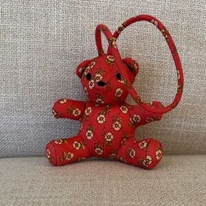 Vera Bradley Red Floral Bear Keychain